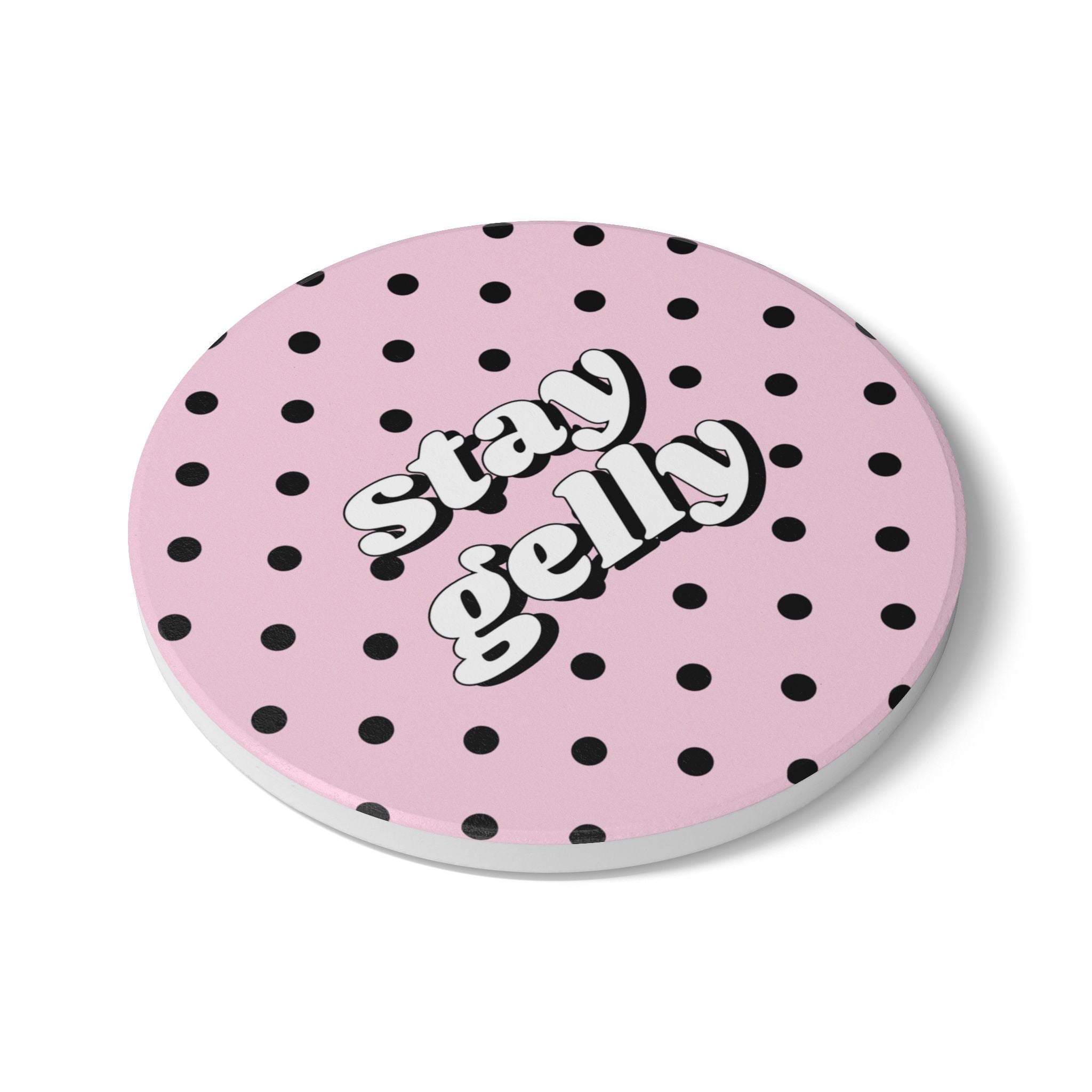Stay Gelly Polka Ceramic Coaster