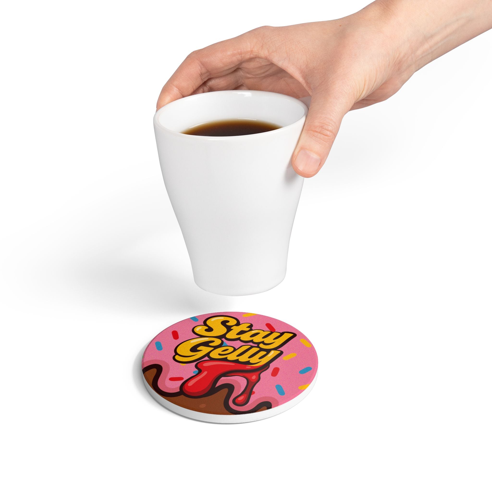 Stay Sweet, Stay Gelly Groovy Ceramic Coaster