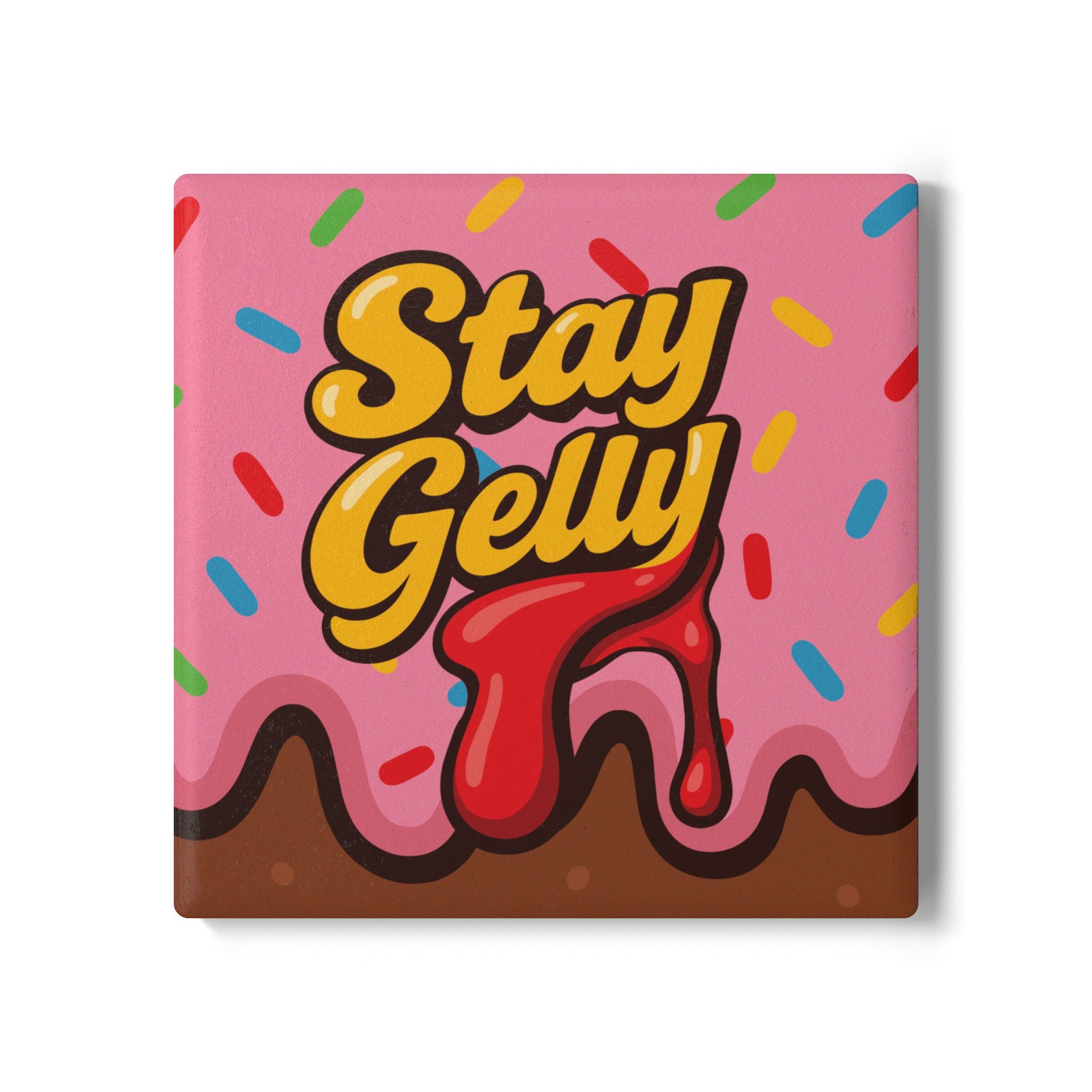 Stay Sweet, Stay Gelly Groovy Ceramic Coaster
