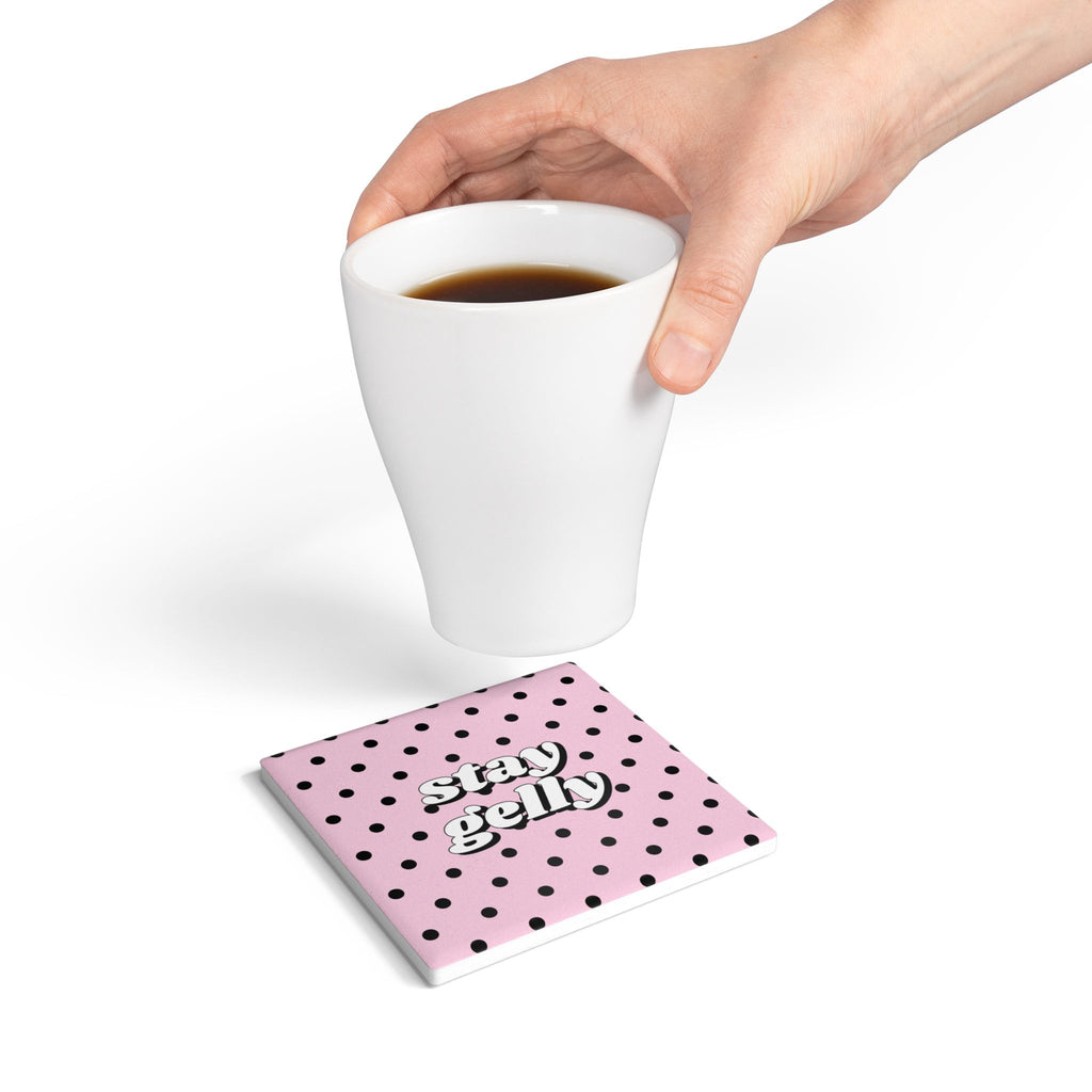 Stay Gelly Polka Ceramic Coaster