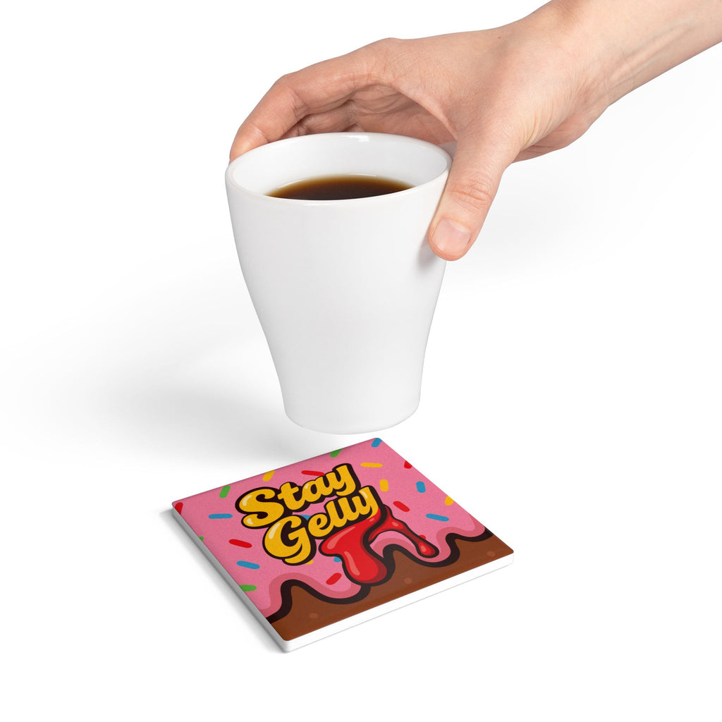 Stay Sweet, Stay Gelly Groovy Ceramic Coaster