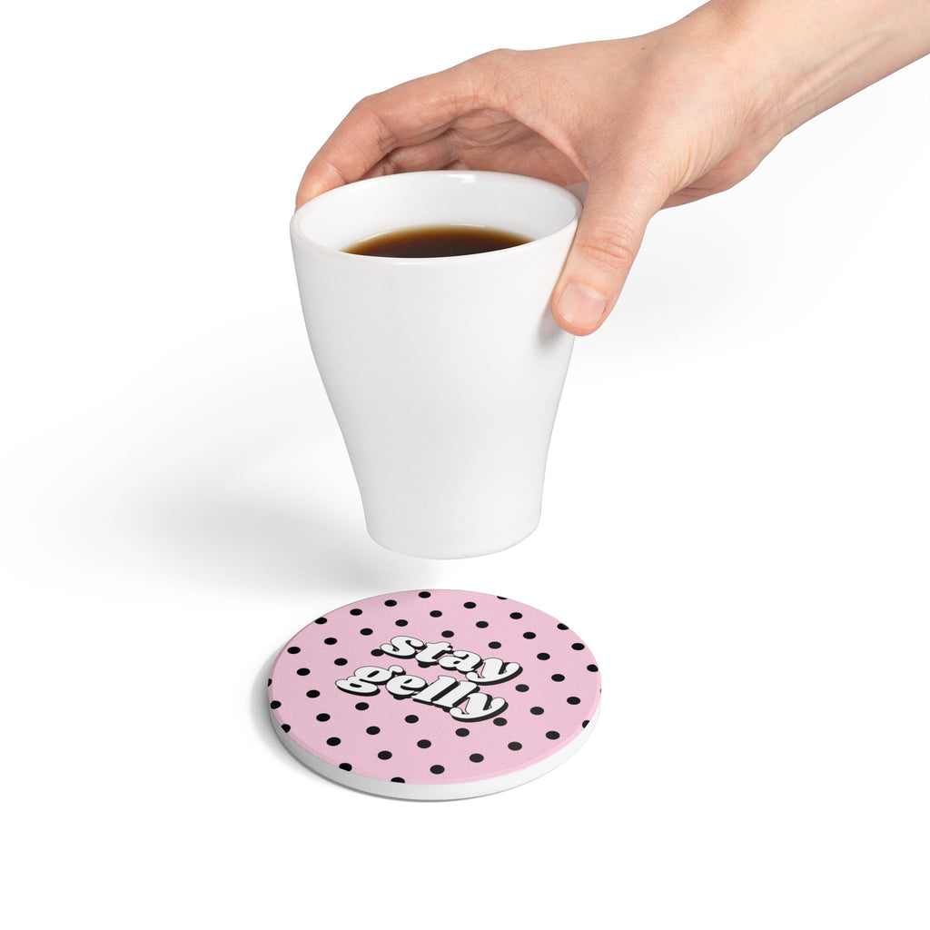 Stay Gelly Polka Ceramic Coaster